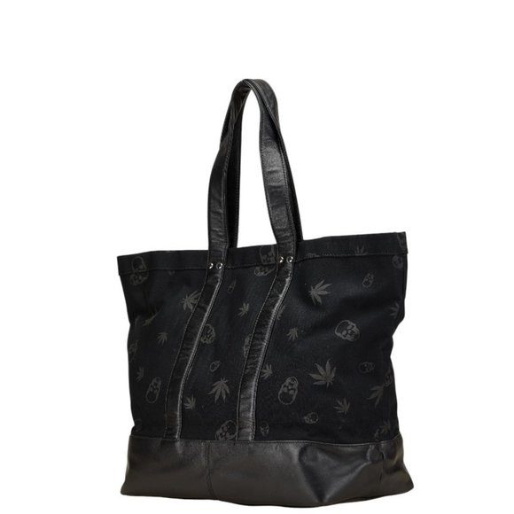 Lucien Pellat-Finet Skull Tote Bag in Black Cotton and Leather for Women